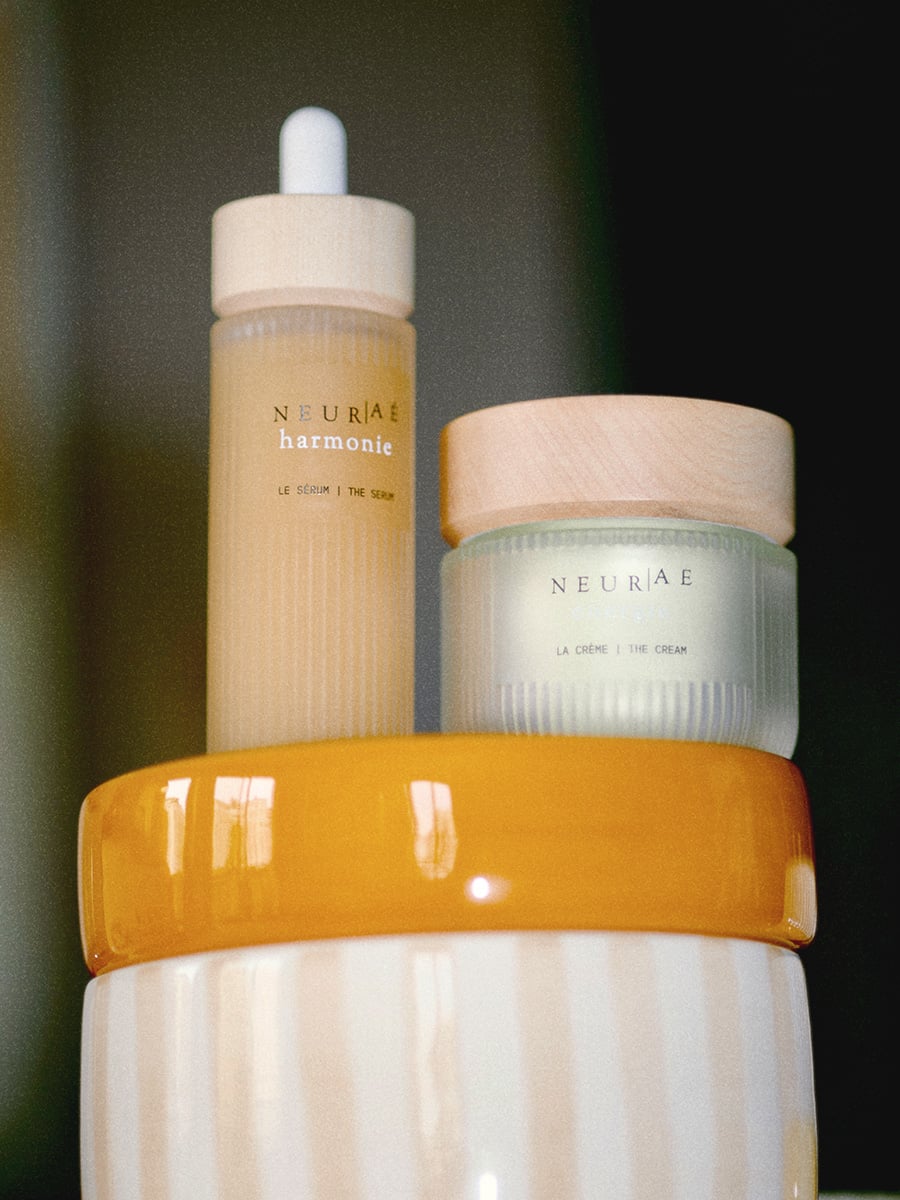 Neura&eacute; products displayed on Fanny Lamblin&rsquo;s ceramic pieces